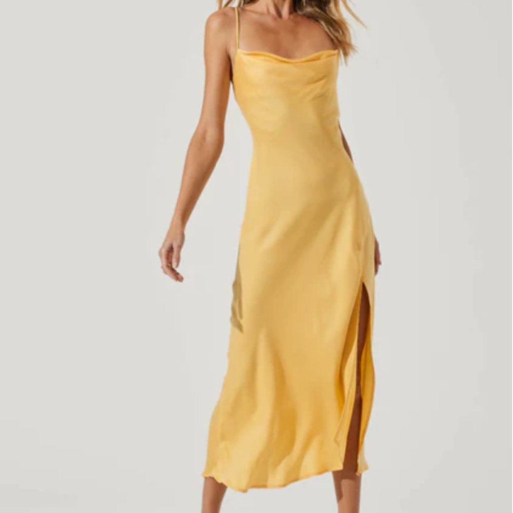 Gaia Midi Dress (Lemon Tart) (ASTR the Label)